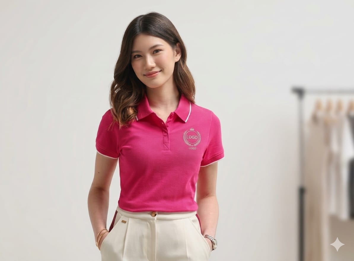 Women's custom logo polo t-shirt